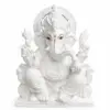 White marble Ganesh Ji moorti for home temple and pooja room