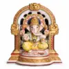 Marble Ganesh Ji moorti with temple arch for home temple and pooja room
