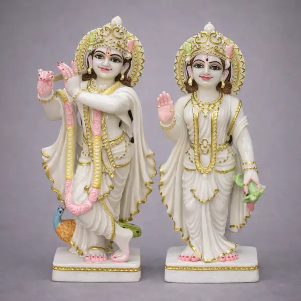 16 inch Radha Krishna moorti for home temple with custom size available