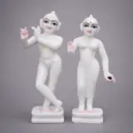 16 inch white marble Radha Krishna moorti for home temple