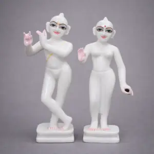 16 inch white marble Radha Krishna moorti for home temple