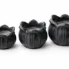 Black marble lotus tea light candle holders for home décor