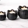 Black marble lotus tea light candle holders for home décor